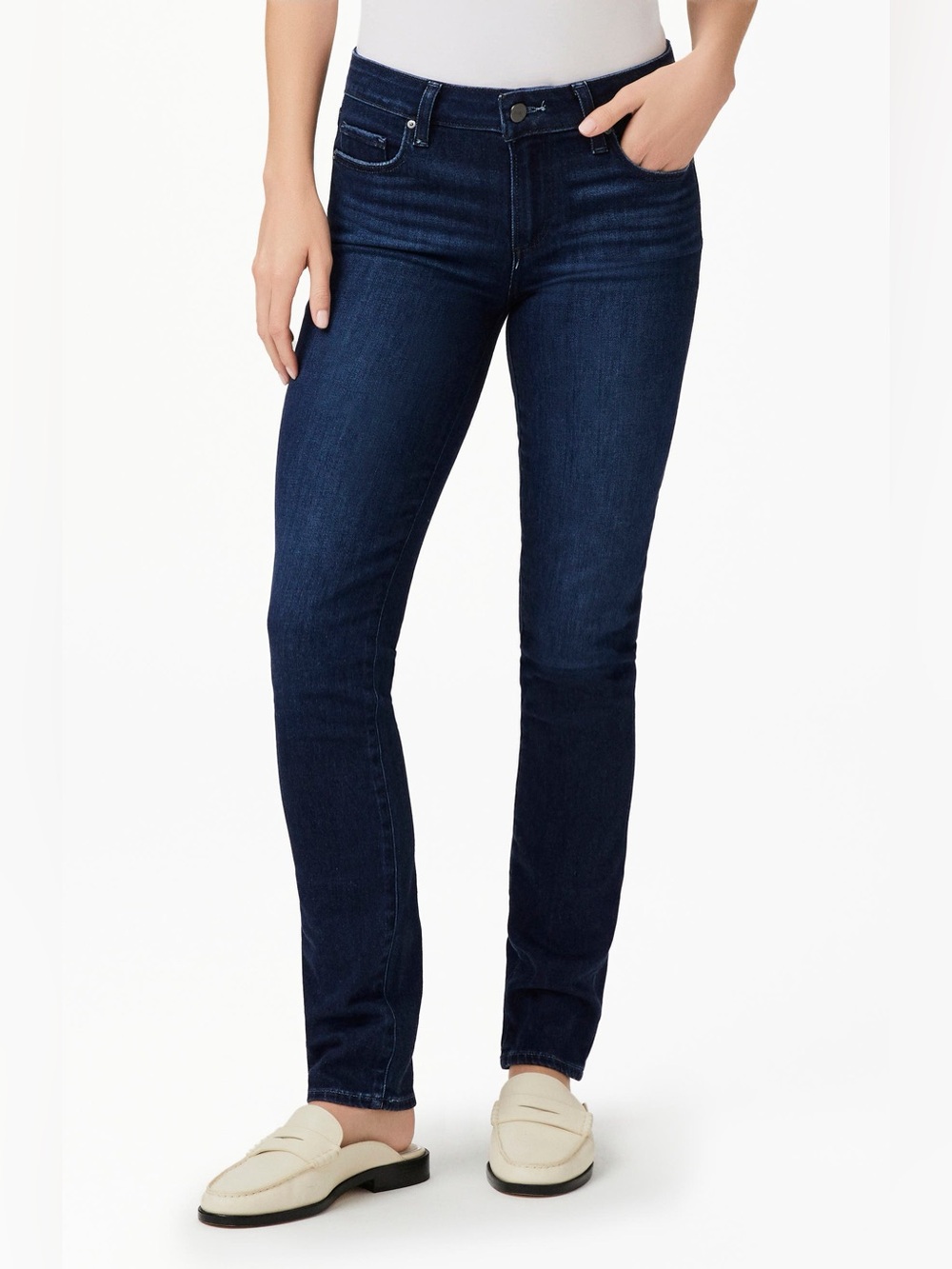 ✨PAIGE | Skyline Skinny Mid-Rise Stretch Jeans in Dark Wash | Sz 31